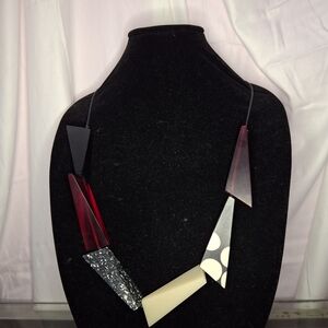 Sylca Chunky Geometric Multicolored Resin Statement Necklace